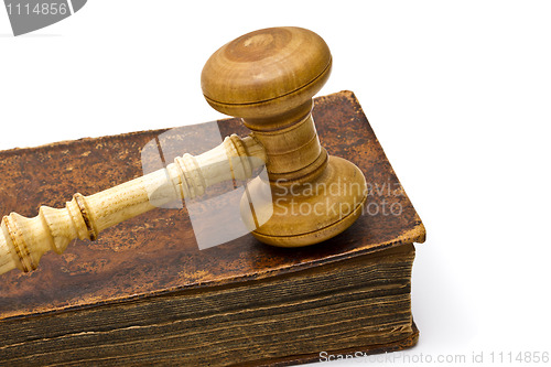 Image of Old book and gavel 