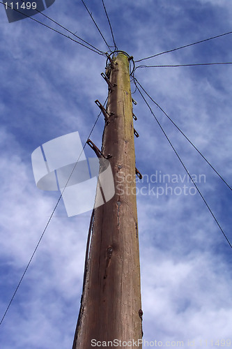 Image of telegraph pole against the sky