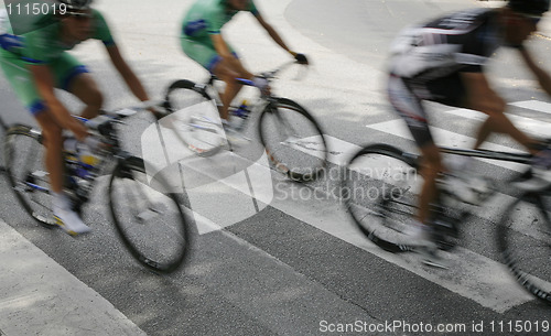 Image of Speedy cyclist sprinting