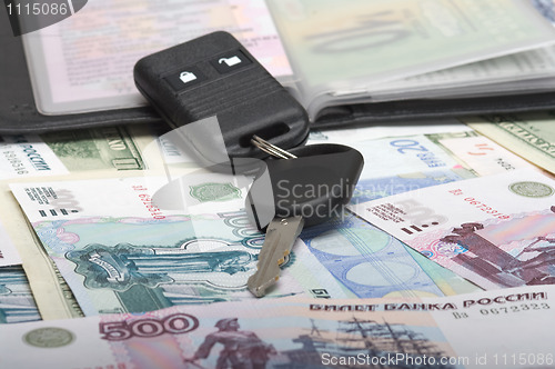 Image of autodocuments and a car key