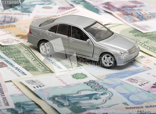 Image of The silvery toy car