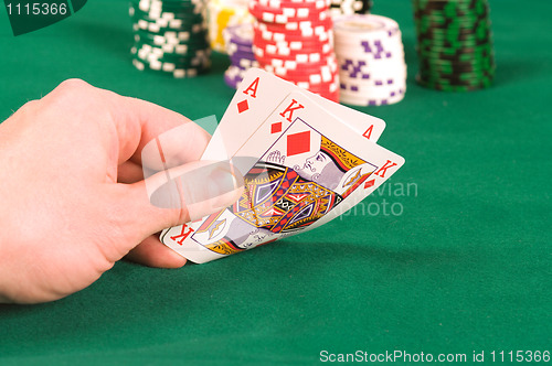 Image of The player in poker.