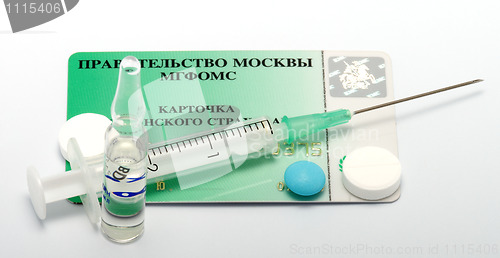 Image of Card and medical preparations.