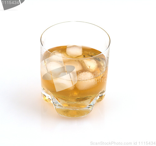 Image of Whisky glass with ice.