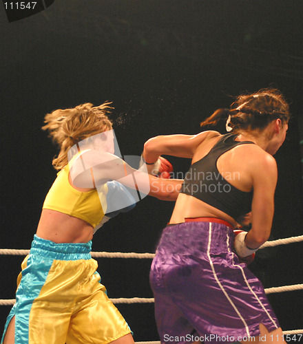 Image of females boxing