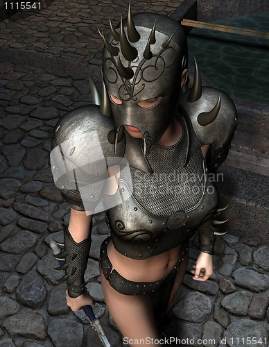 Image of female warrior in armor