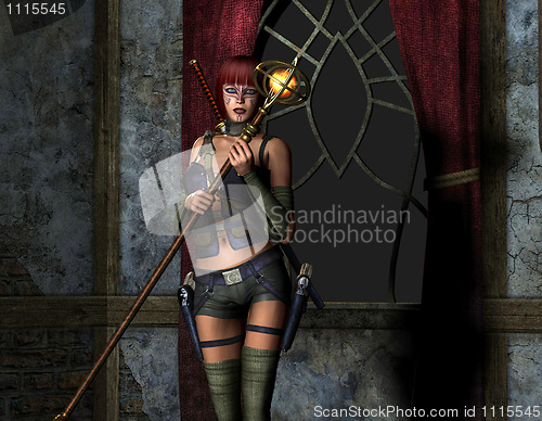 Image of woman armed with a magic wand