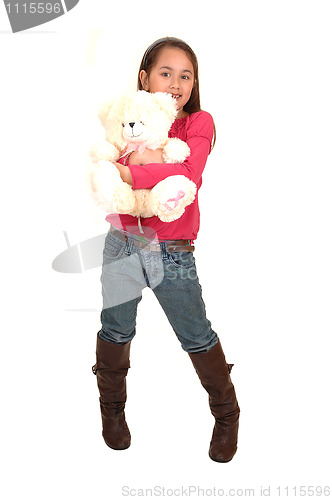 Image of Girl with teddy bear.