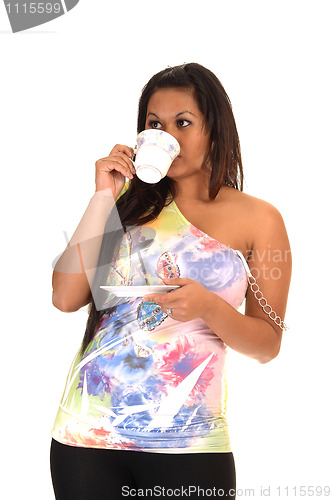 Image of Girl drinking coffee.