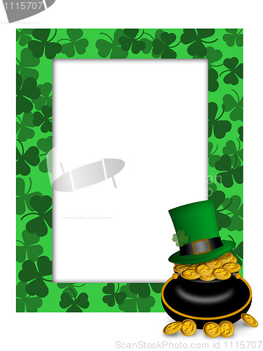 Image of St Patricks Day Leprechaun Hat Pot of Gold Frame