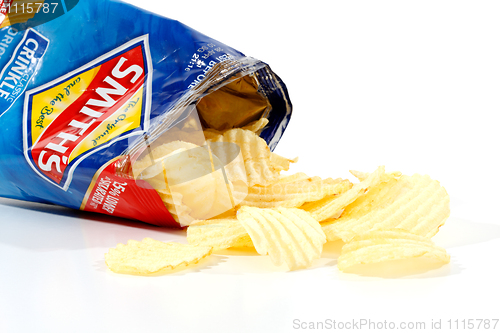 Image of Opened packet potato crisps