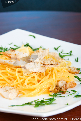 Image of Pasta with chicken meat