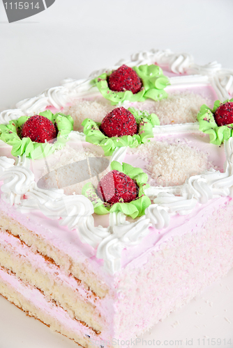 Image of cream strawberry cake