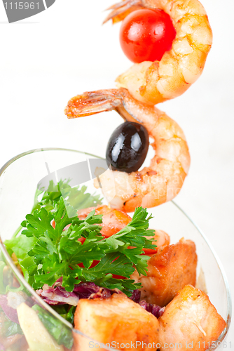 Image of Fried kebab of shrimps and fish