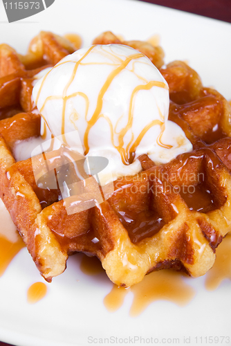 Image of Waffle and ice cream