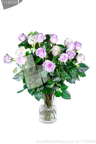 Image of Bouquet pink roses in vase