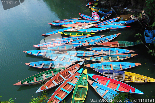 Image of Colorful tour boats