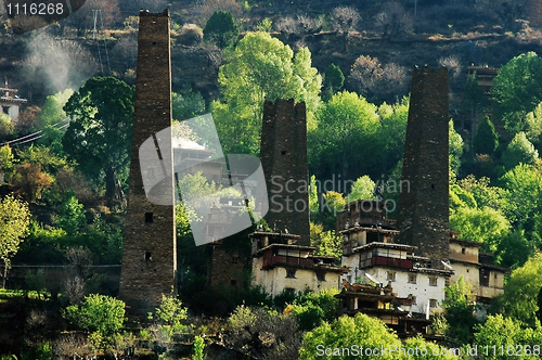 Image of Typical Tibetan buildings in Sichuan,China