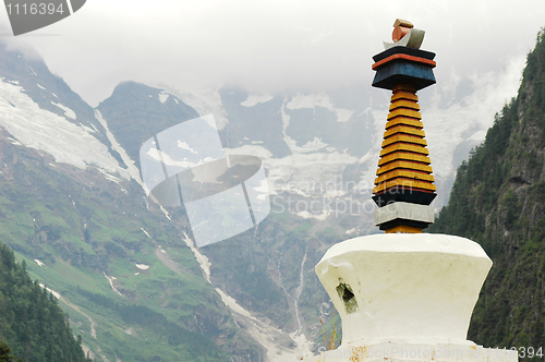 Image of Landmark of a white stupa in Shangrila