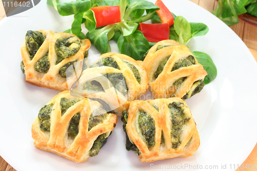 Image of Puff pastry with spinach and cheese filling