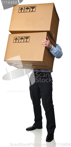 Image of man holding boxes