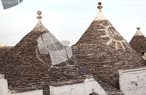 Image of trulli roof and blue sky