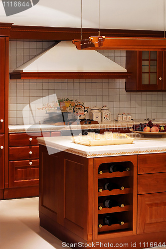 Image of Wooden kitchen detail