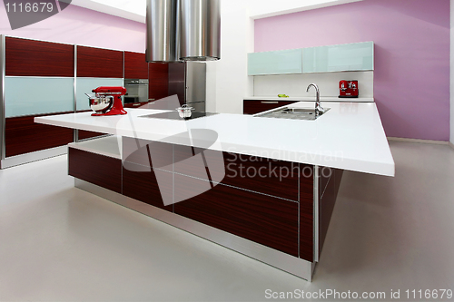 Image of Purple kitchen