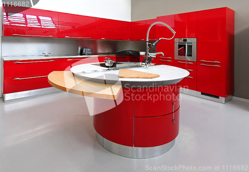 Image of Red kitchen counter