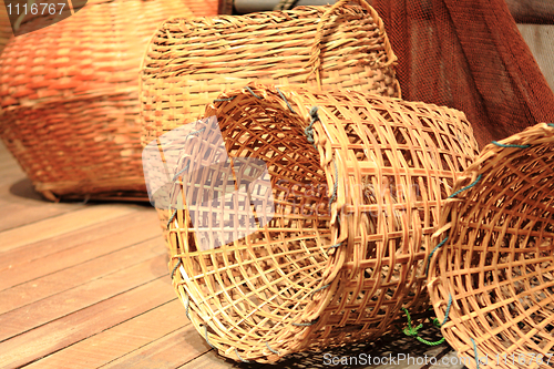 Image of many yellow Wicker Basket 