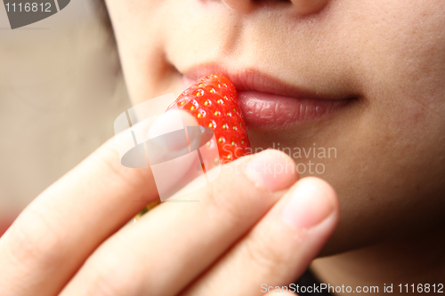 Image of eating stawberry
