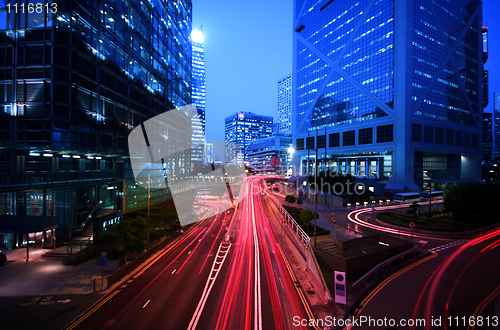 Image of Light trail at busy highway