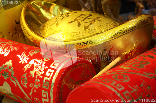 Image of Chinese new year ornament--Gold ingots,firecrackers