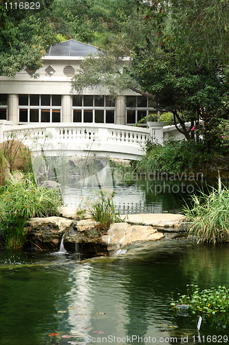 Image of house near the water surrounded by trees 