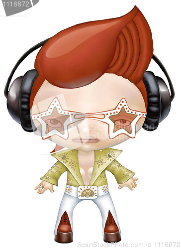 Image of rock star wearing headphones