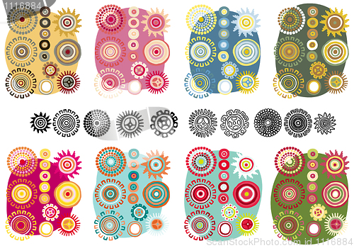 Image of vector flower color set