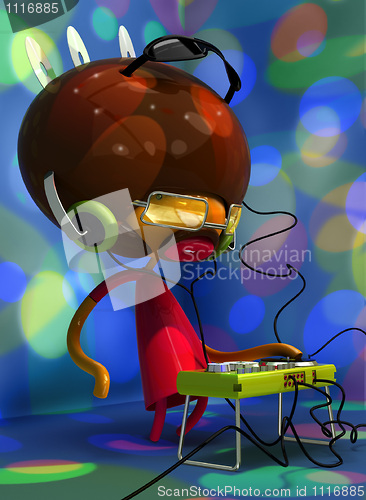 Image of 3D illustration of dj with stand