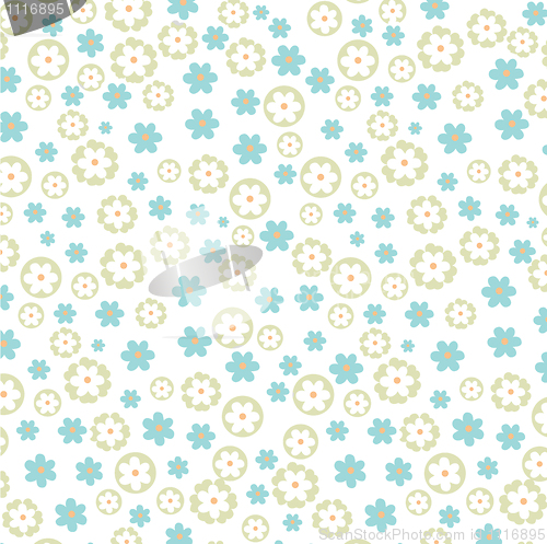 Image of vector blue flowers background