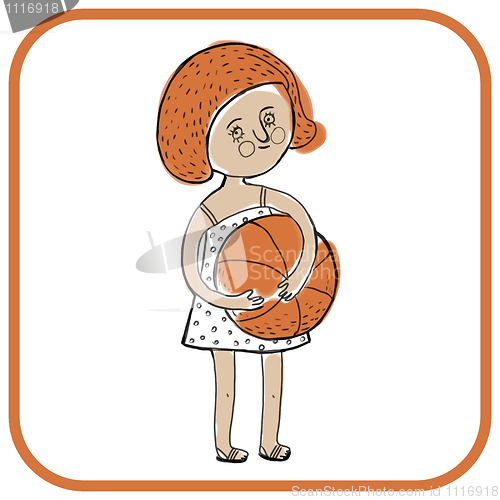 Image of The girl and the ball