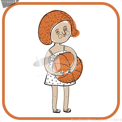 Image of The girl and the ball