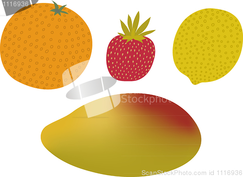 Image of Fruits vector set