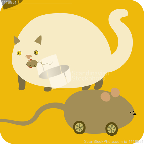 Image of vector illustration of cream cat