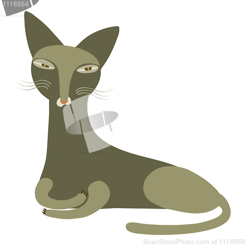 Image of vector illustration of olive cat