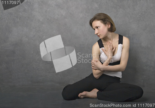 Image of Sad woman, studio shot