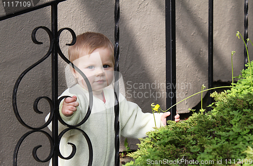 Image of Little girl on stairs