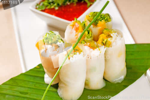 Image of vietnamese style summer rolls