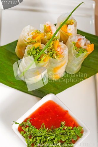 Image of vietnamese style summer rolls