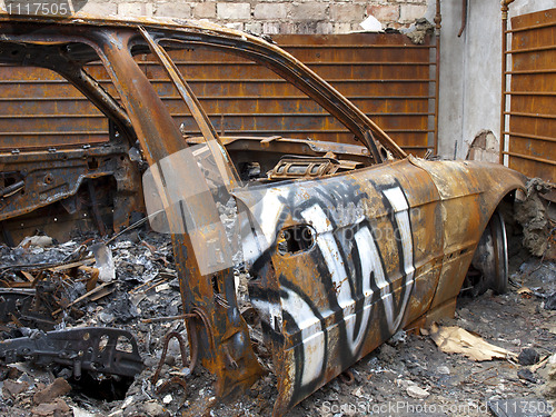 Image of burned out car