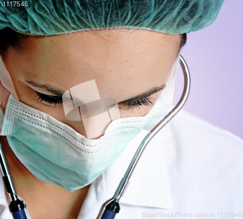 Image of Young doctor with stethoscope.