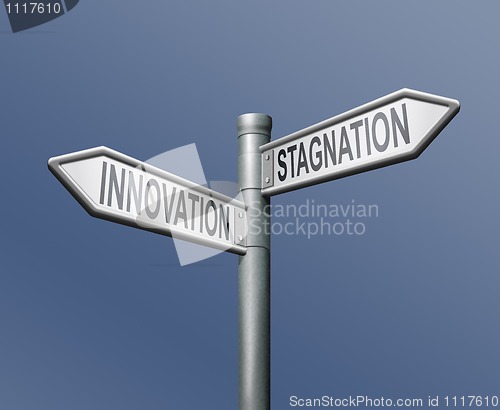 Image of roadsign innovation stagnation